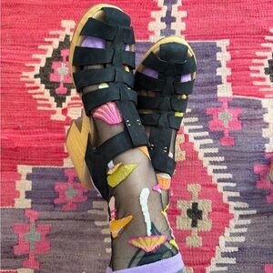 Dr Scholls Black Wedge Sandals
